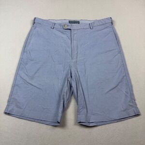 Peter Millar Pima Cotton Blue Chino Shorts Mens 36 Made in‎ Peru Golf Casual